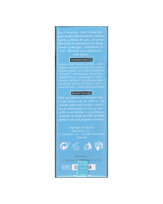 caja del contorno para disminuir bolsas y ojeras en 2 minutos caja por detrás con ingredientes