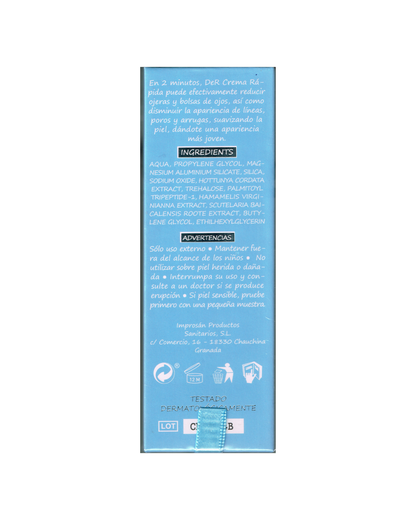 caja del contorno para disminuir bolsas y ojeras en 2 minutos caja por detrás con ingredientes