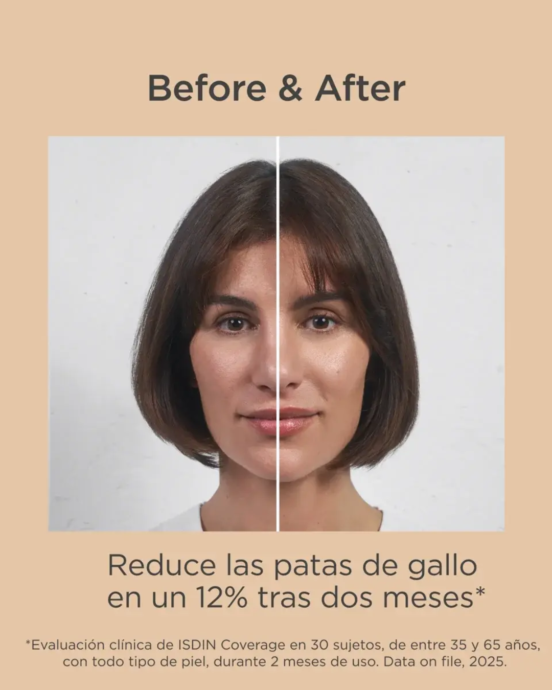 isdin maquillaje tono 3 sand antes y despues