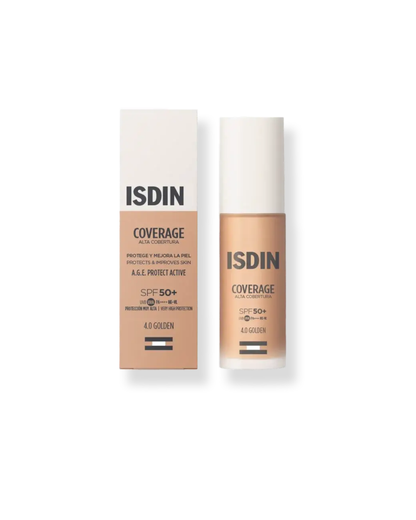 maquillaje de isdin coverage con color golden