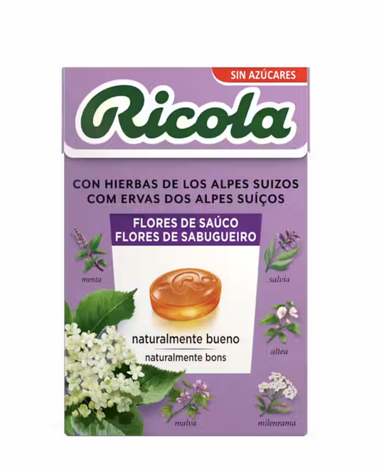 Ricola caramelos sin azúcar flor de sauco 50G.