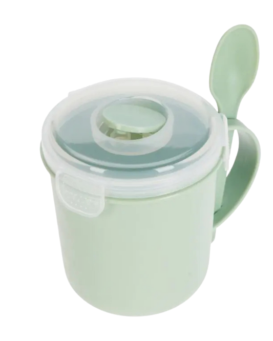 taza para alimentos con tapadera para que no se salga el liquido o alimentos